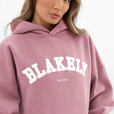 Varsity Oversized Hoodie - Dusty Pink