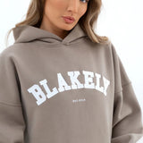 Varsity Oversized Hoodie - Light Beige