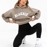 Varsity Oversized Hoodie - Light Beige