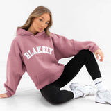 Varsity Oversized Hoodie - Dusty Pink