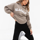 Varsity Oversized Hoodie - Light Beige