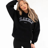 Varsity Oversized Hoodie - Black