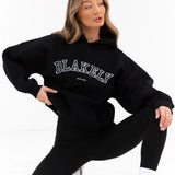 Varsity Oversized Hoodie - Black