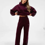 Apex Wide Leg Sweatpants - Dark Cherry