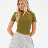 Lucia Baby Tee - Deep Olive