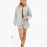 Elena Stripe Shirt - Light Brown
