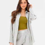 Elena Stripe Shirt - Light Brown