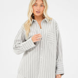 Elena Stripe Shirt - Light Brown