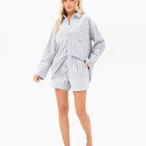 Elena Stripe Shirt - Grey