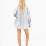 Elena Stripe Shirt - Grey