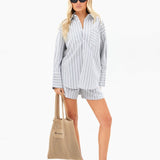 Elena Stripe Shirt - Grey