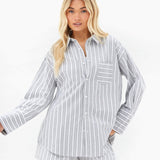 Elena Stripe Shirt - Grey