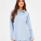Elena Stripe Shirt - Light Blue