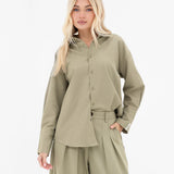 Sabrina Oversized Shirt - Warm Olive