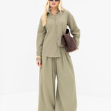 Sabrina Oversized Shirt - Warm Olive