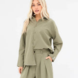 Sabrina Oversized Shirt - Warm Olive