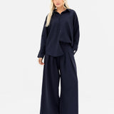 Sabrina Oversized Shirt - Soft Navy
