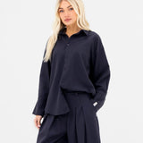 Sabrina Oversized Shirt - Soft Navy
