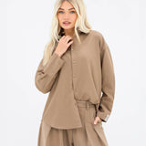 Sabrina Oversized Shirt - Tan