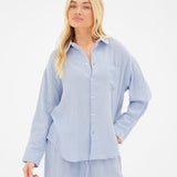 Mila Oversized Shirt - Summer Blue
