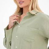 Mila Oversized Shirt - Soft Sage