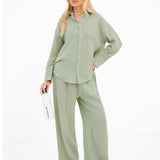 Mila Oversized Shirt - Soft Sage