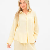 Mila Oversized Shirt - Butter Yellow