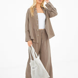 Mila Oversized Shirt - Tan