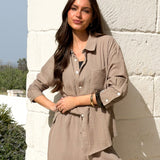 Mila Oversized Shirt - Tan