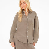 Mila Oversized Shirt - Tan