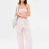 Elena Stripe Trousers - Light Pink