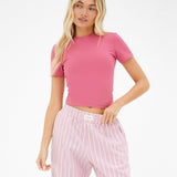 Elena Stripe Trousers - Pink