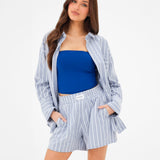 Elena Stripe Shorts - Blue