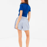 Elena Stripe Shorts - Blue