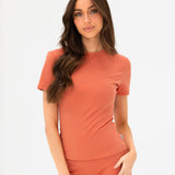 Lucia Baby Tee - Bright Coral