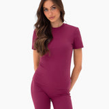 Lucia Baby Tee - Wine Red