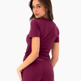 Lucia Baby Tee - Wine Red
