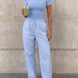 Lucia Baby Tee & Elodie Stripe Trousers Set - Blue