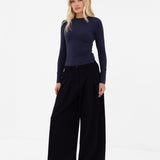 Lucia Long Sleeve Top - Soft Navy