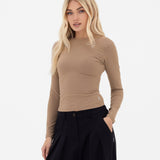 Lucia Long Sleeve Top - Tan