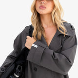 Amara Trench Coat - Grey