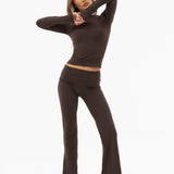 Lucia Long Sleeve Top - Chocolate Brown