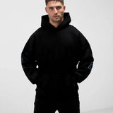 Embroidered Idris Oversized Hoodie - Electric Blue