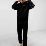 Embroidered Idris Oversized Hoodie - Electric Blue