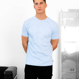 Miles Chain Stitch Relaxed T-Shirt - Powder Blue
