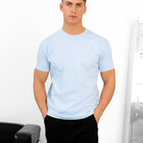 Miles Chain Stitch Relaxed T-Shirt - Powder Blue
