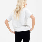 Alexis Chain Stitch Oversized T-Shirt - Marl White
