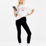 Alexis Chain Stitch Oversized T-Shirt - Marl White