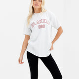 Alexis Chain Stitch Oversized T-Shirt - Marl White