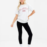 Alexis Chain Stitch Oversized T-Shirt - Marl White